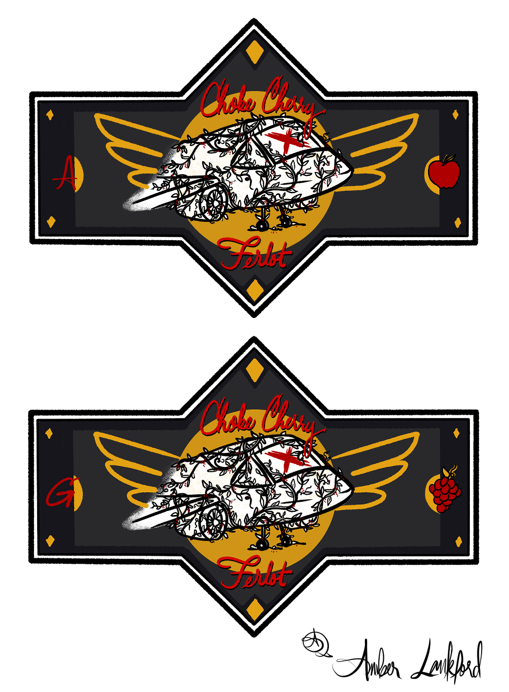 Choke Cherry Ferlot Wine Labels